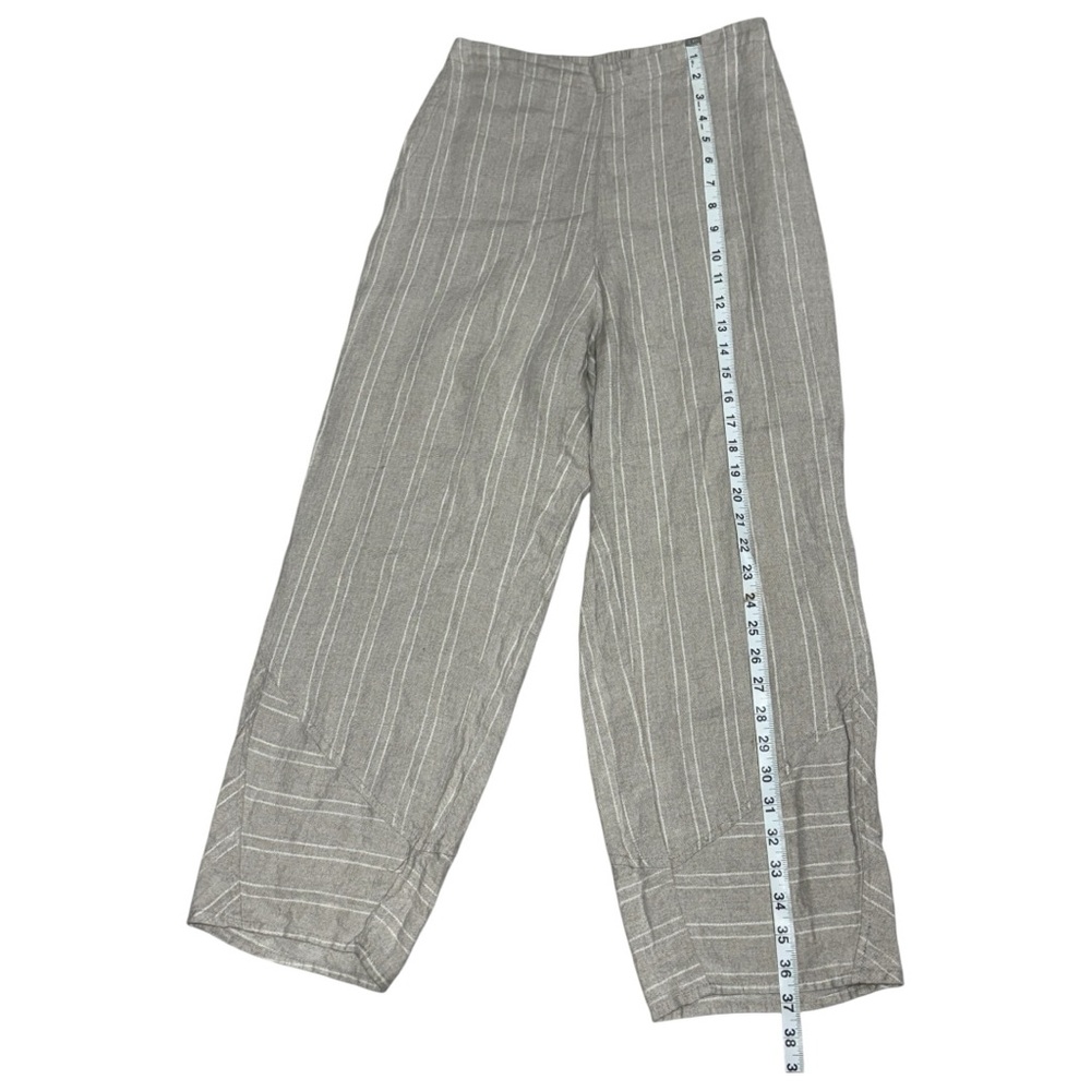 Flax Striped Ankle-Length Linen Pants - Picture 6 of 12